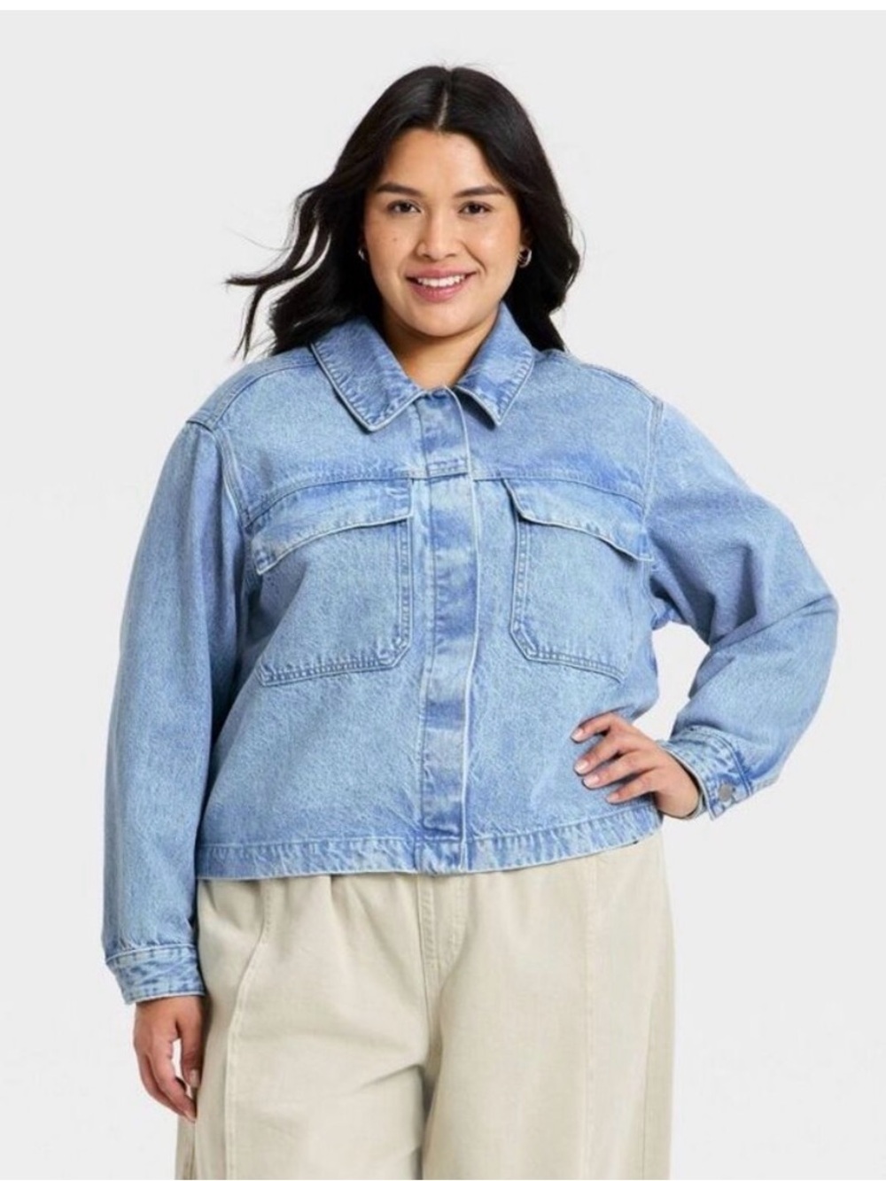 Cropped Painter Denim Jacket - Universal Thread - Medium Wash XXL